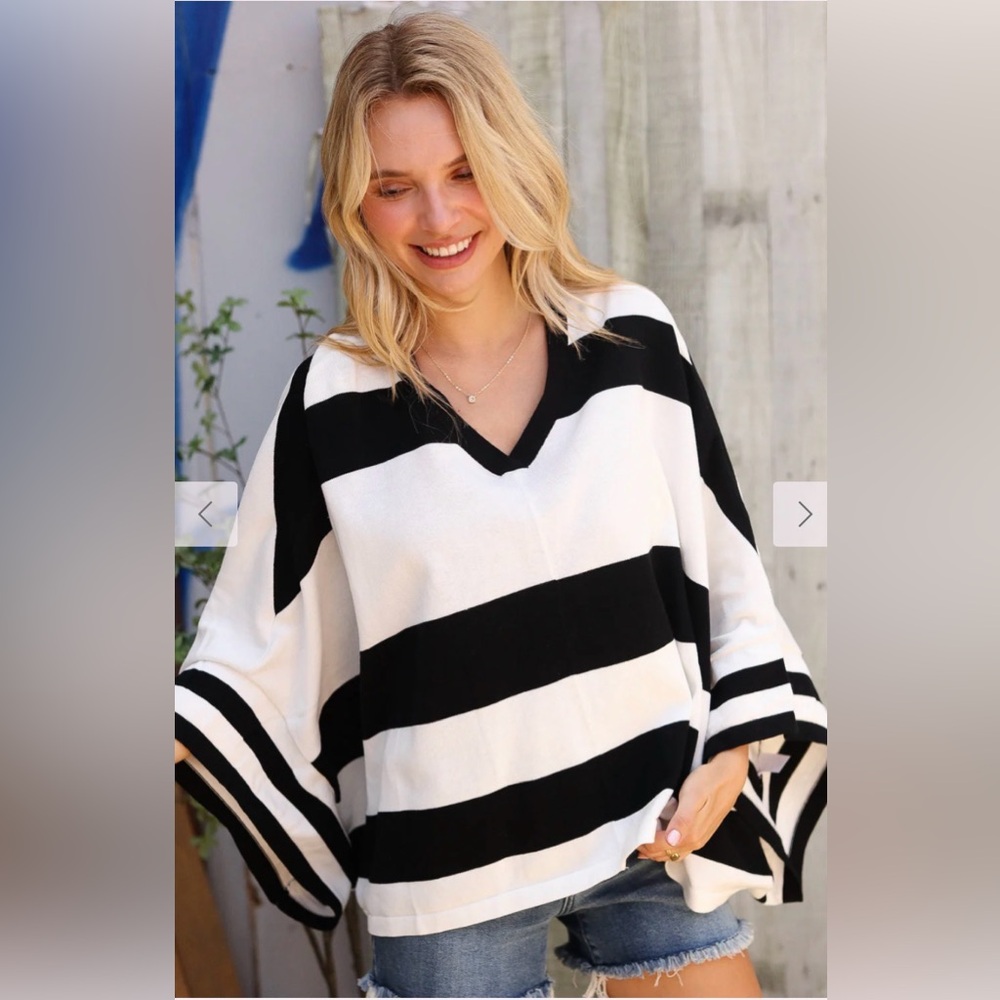 First Love Brown and White Striped Top - Picture 3 of 6